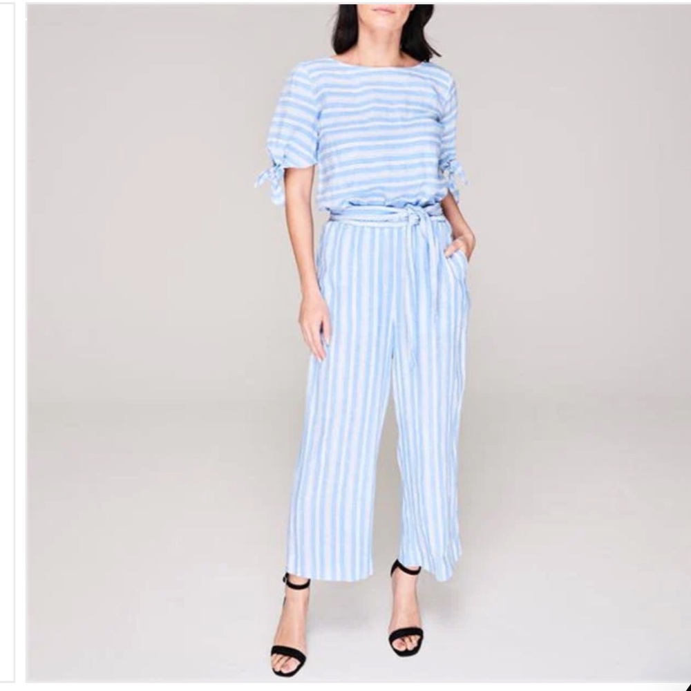 Lauren Ralph Lauren Ansley Striped Linen Jumpsuit. - Picture 2 of 16
